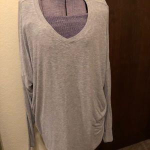 Cabi V neck long sleeve heather t shirt
